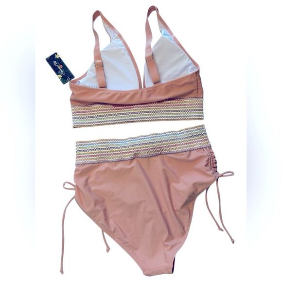 NWT Women's Full coverage high waisted Bikini Swim Set NEW Large - Picture 6 of 7